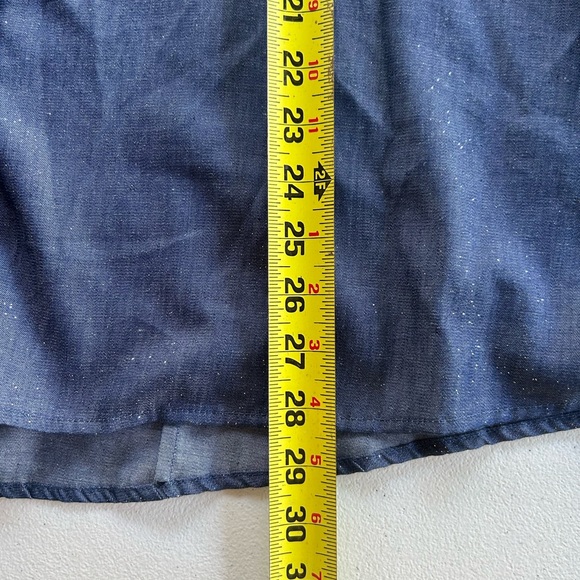 NWT!Blue Sparkles Pocket Snap Up Cuffed Sleeves Size 3X - Picture 7 of 7